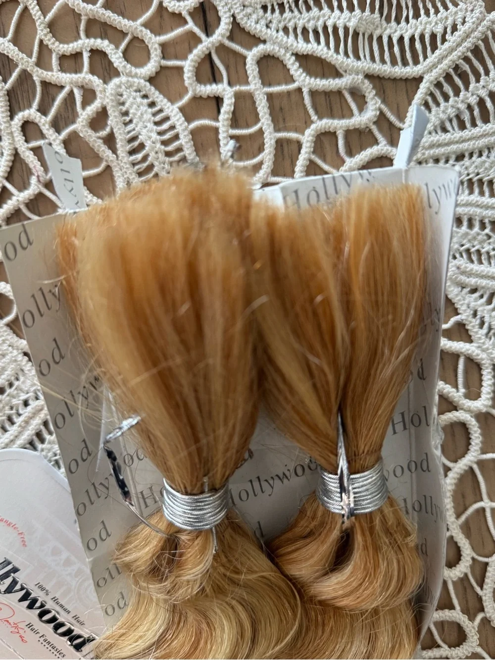 Hollywood Hair Fantasies 100% Human Hair 16” Honey Light Blonde Deep Wave